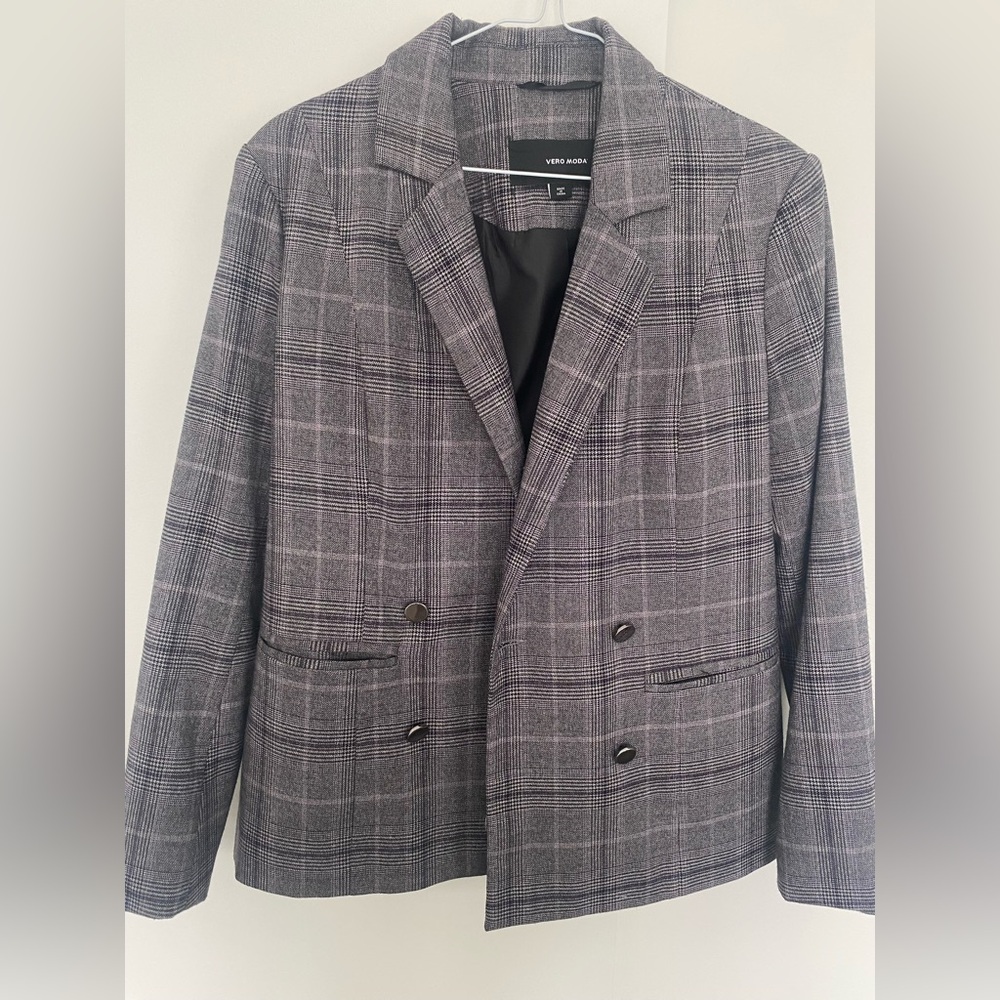 Grey Black Women's Blazer